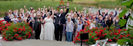 Weddign party and guests photo